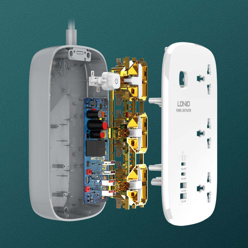 LDNIO SC3416 65W Gan Ac Power Outlet Extension Socket Power Strip Extension Socket With 2 USB a and 2 USB C PD QC3.0
