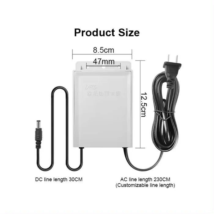 12V Mini UPS Battery Backup Power Supply for Wi-Fi Router, Modem, CCTV Camera, and LED – Portable DC UPS 3600mAh