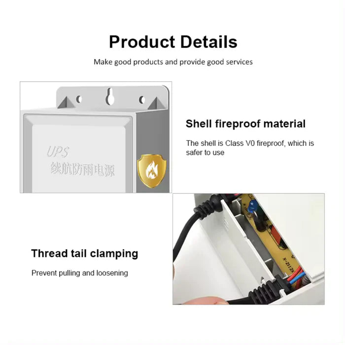 12V Mini UPS Battery Backup Power Supply for Wi-Fi Router, Modem, CCTV Camera, and LED – Portable DC UPS 3600mAh