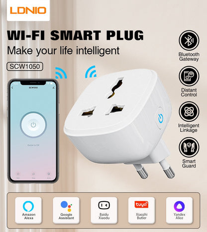 LDNIO SCW1050 2500W 10A Conversion Tuya Socket Plug Wireless Control Wifi Smart Home Power Socket
