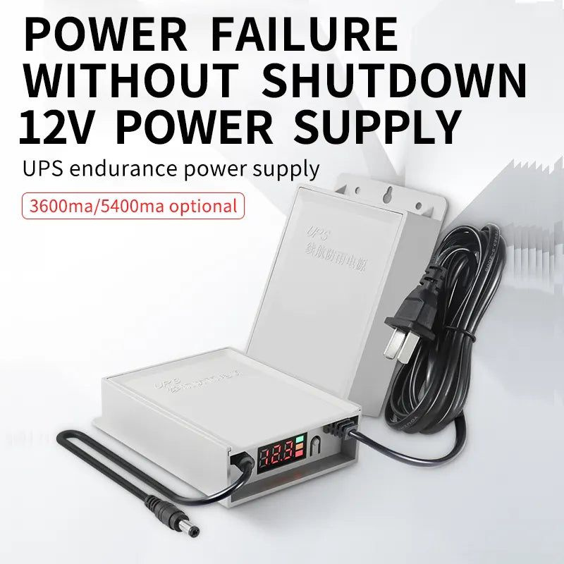 Compact 12V Mini UPS – 3600mAh Backup for Home & Office Devices