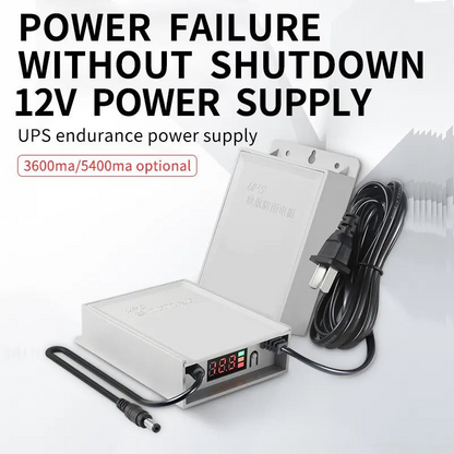 Compact 12V Mini UPS – 3600mAh Backup for Home & Office Devices